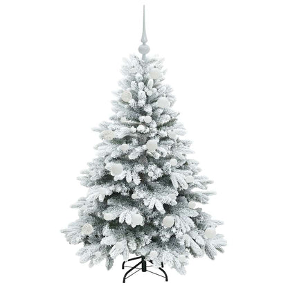 Künstlicher Weihnachtsbaum mit 150 LEDs Weiß 120 cm PE und PVC
