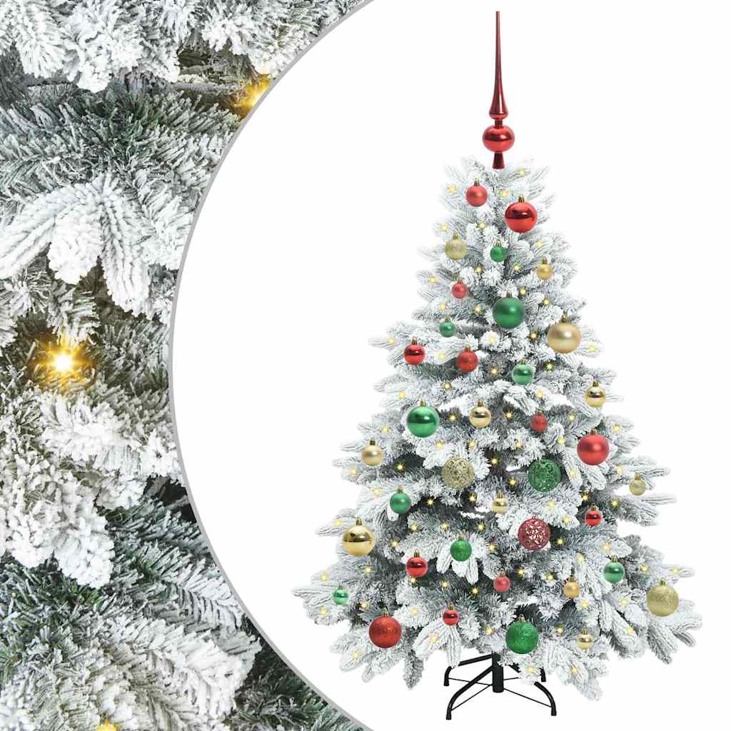 Künstlicher Weihnachtsbaum mit 150 LEDs Weiß 120 cm PE und PVC