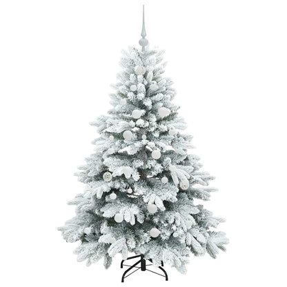 Künstlicher Weihnachtsbaum mit 150 LEDs Weiß 150 cm PE und PVC