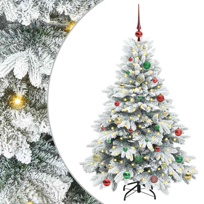 Künstlicher Weihnachtsbaum mit 150 LEDs Weiß 150 cm PE und PVC