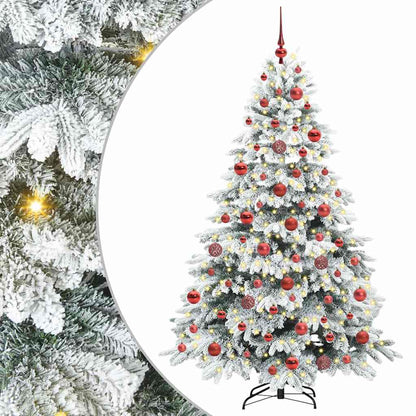 Künstlicher Weihnachtsbaum mit 300 LEDs Weiß 180 cm PE und PVC