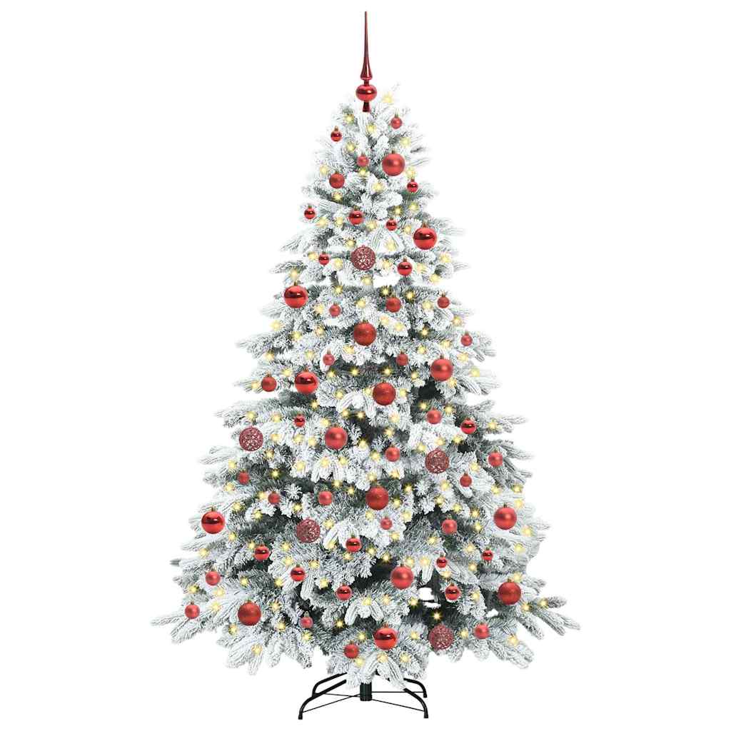 Künstlicher Weihnachtsbaum mit 300 LEDs Weiß 180 cm PE und PVC