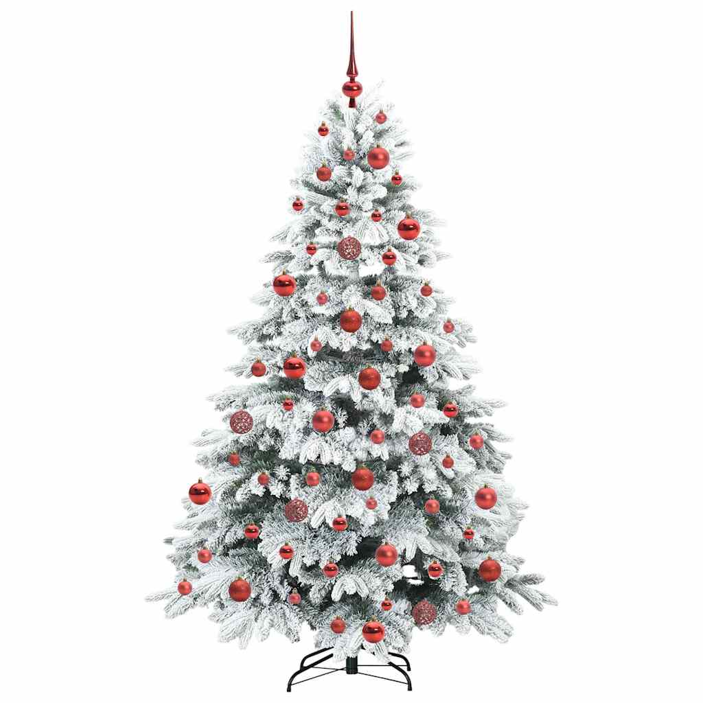 Künstlicher Weihnachtsbaum mit 300 LEDs Weiß 180 cm PE und PVC