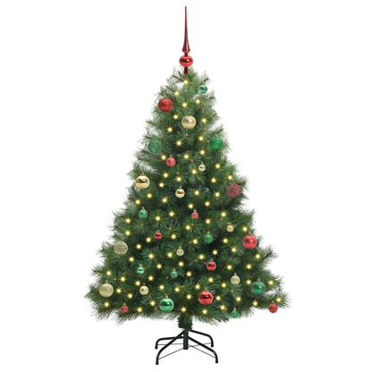Künstlicher Weihnachtsbaum mit 150 LEDs Grün 150 cm PE und PVC