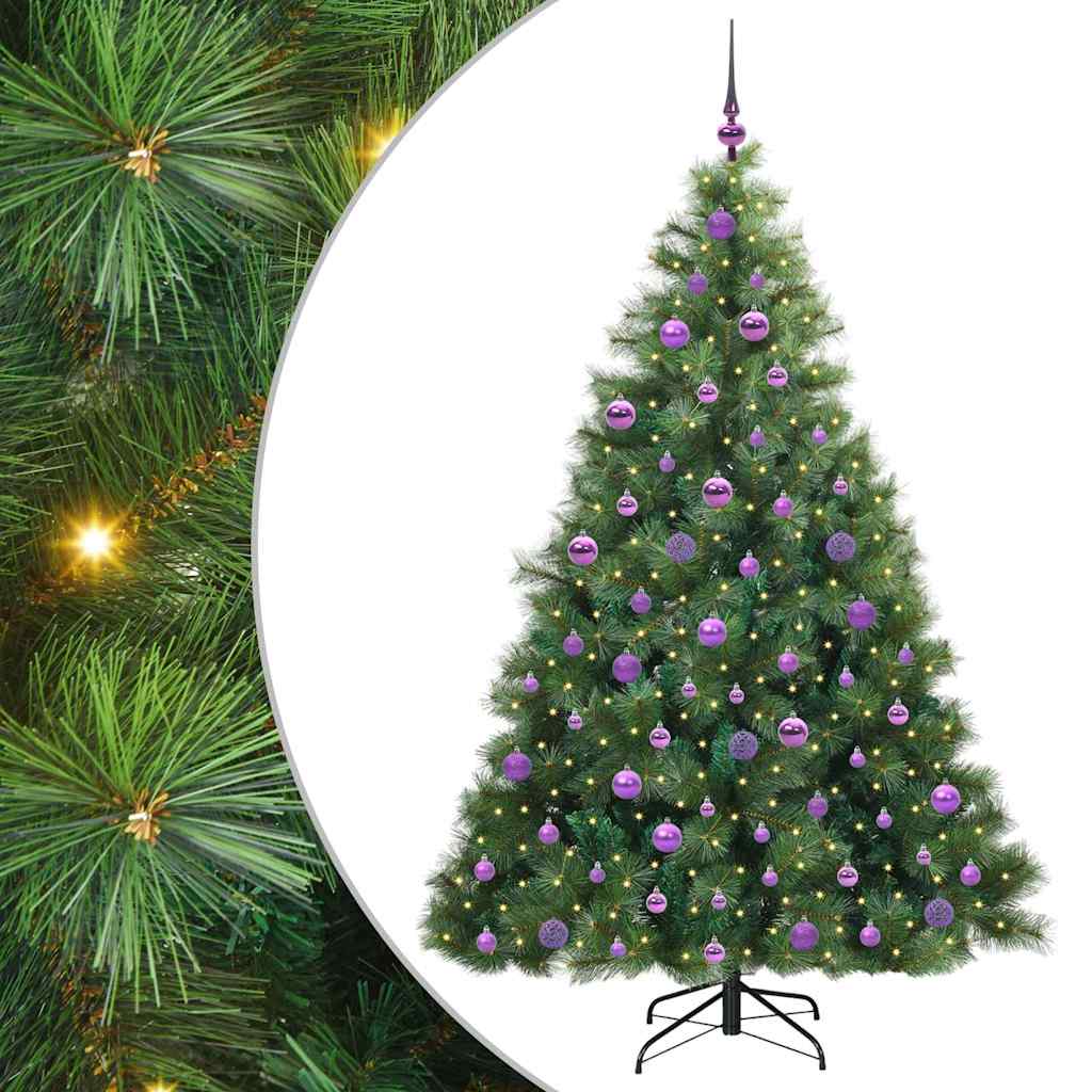 Künstlicher Weihnachtsbaum mit 300 LEDs Grün 180 cm PE und PVC