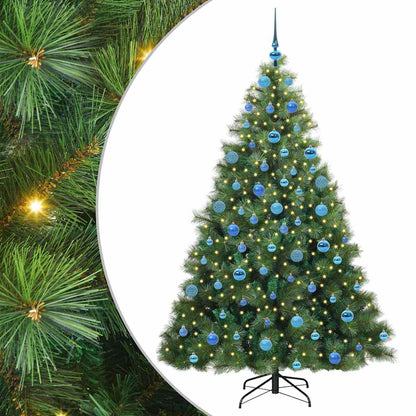 Künstlicher Weihnachtsbaum mit 300 LEDs Grün 180 cm PE und PVC