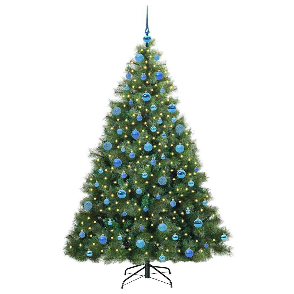 Künstlicher Weihnachtsbaum mit 300 LEDs Grün 180 cm PE und PVC