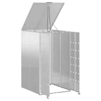 Mülltonnenlager mit Gas-Hebedeckel für 240L Tonne Silber