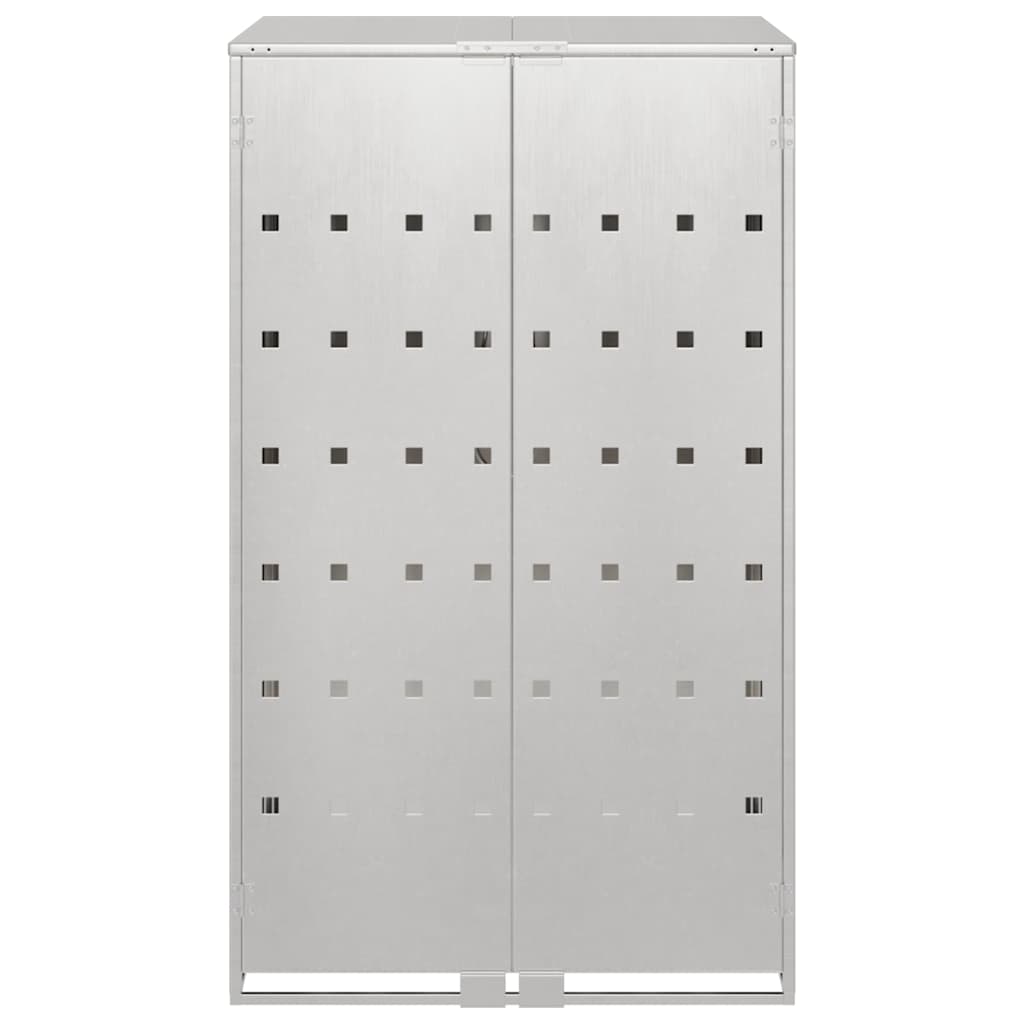 Mülltonnenlager mit Gas-Hebedeckel für 240L Tonne Silber