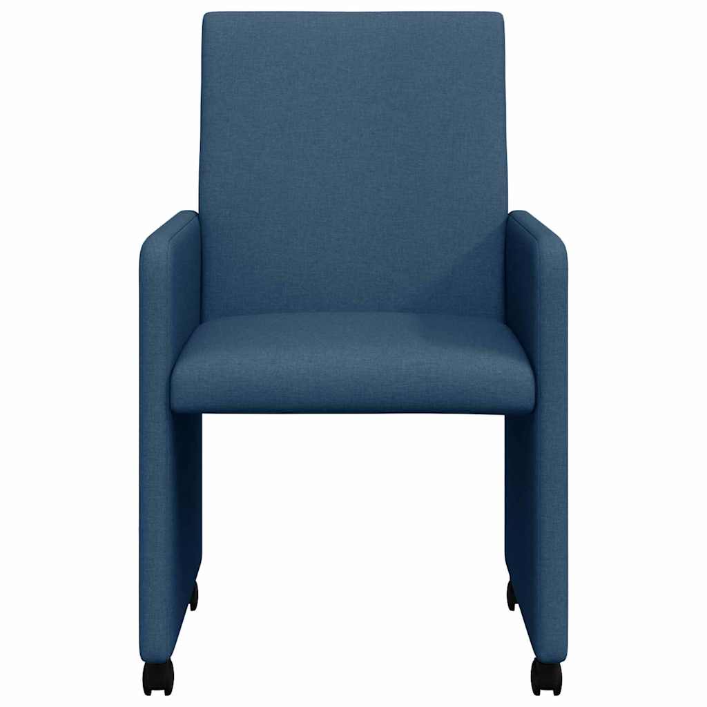 Esszimmerstühle mit Rollen 2 pcs Blau 57 x 66 x 94 cm Stoff