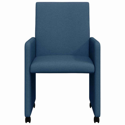 Esszimmerstühle mit Rollen 2 pcs Blau 57 x 66 x 94 cm Stoff