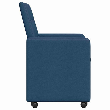 Esszimmerstühle mit Rollen 2 pcs Blau 58 x 65 x 94 cm Stoff