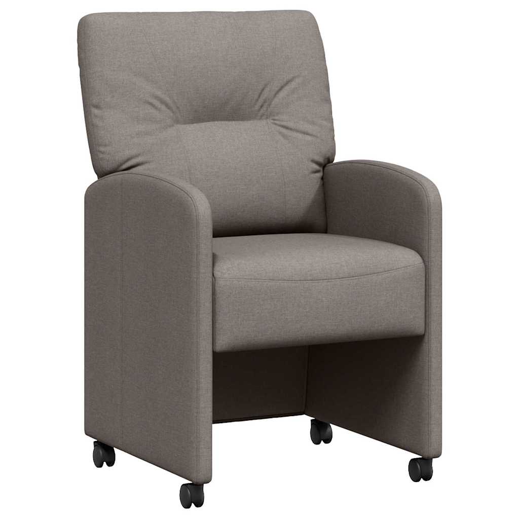 Esszimmerstühle mit Rollen 2 pcs Taupe 57 x 67 x 95 cm Stoff