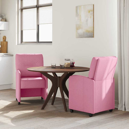 Esszimmerstühle mit Rollen 2 pcs Rosa 57 x 67 x 95 cm Stoff