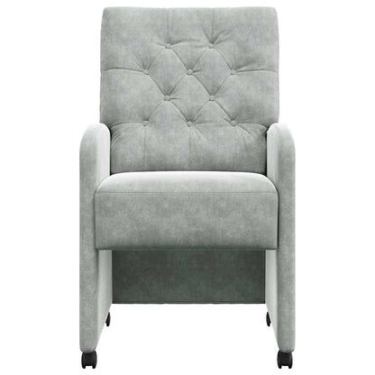Esszimmerstühle mit Rollen 2 pcs Hellgrau 58 x 67 x 97 cm Samt