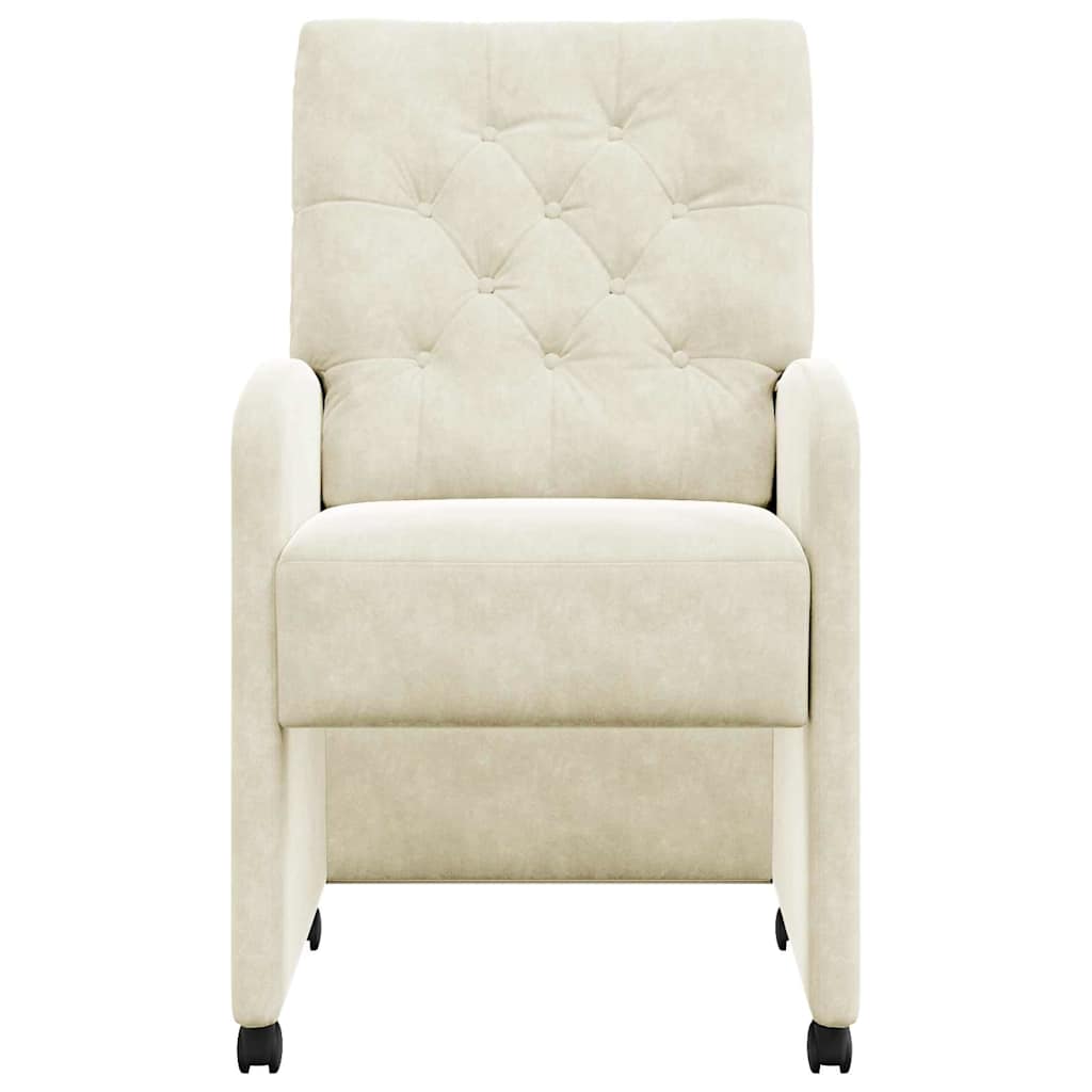 Esszimmerstühle mit Rollen 2 pcs Creme 58 x 67 x 97 cm Samt