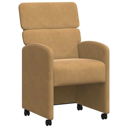 Esszimmerstühle mit Rollen 2 pcs Braun 58 x 65 x 98 cm Samt