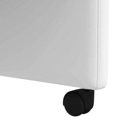 Esszimmerstühle mit Rollen 2 pcs Weiß 58 x 65 x 98 cm