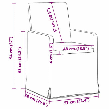 Esszimmerstühle 2 pcs Dunkelgrau 57 x 67 x 95 cm Stoff