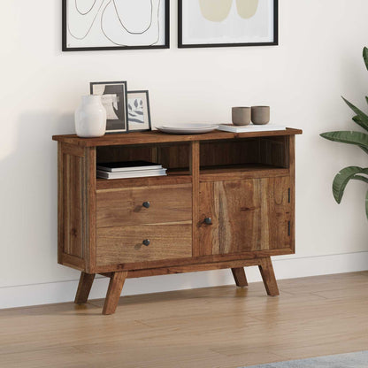 Sideboard mit Schubladen Natur 100 x 30 x 68 cm Massivholz Teak