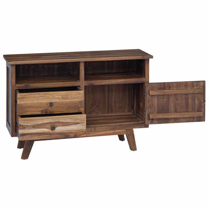 Sideboard mit Schubladen Natur 100 x 30 x 68 cm Massivholz Teak