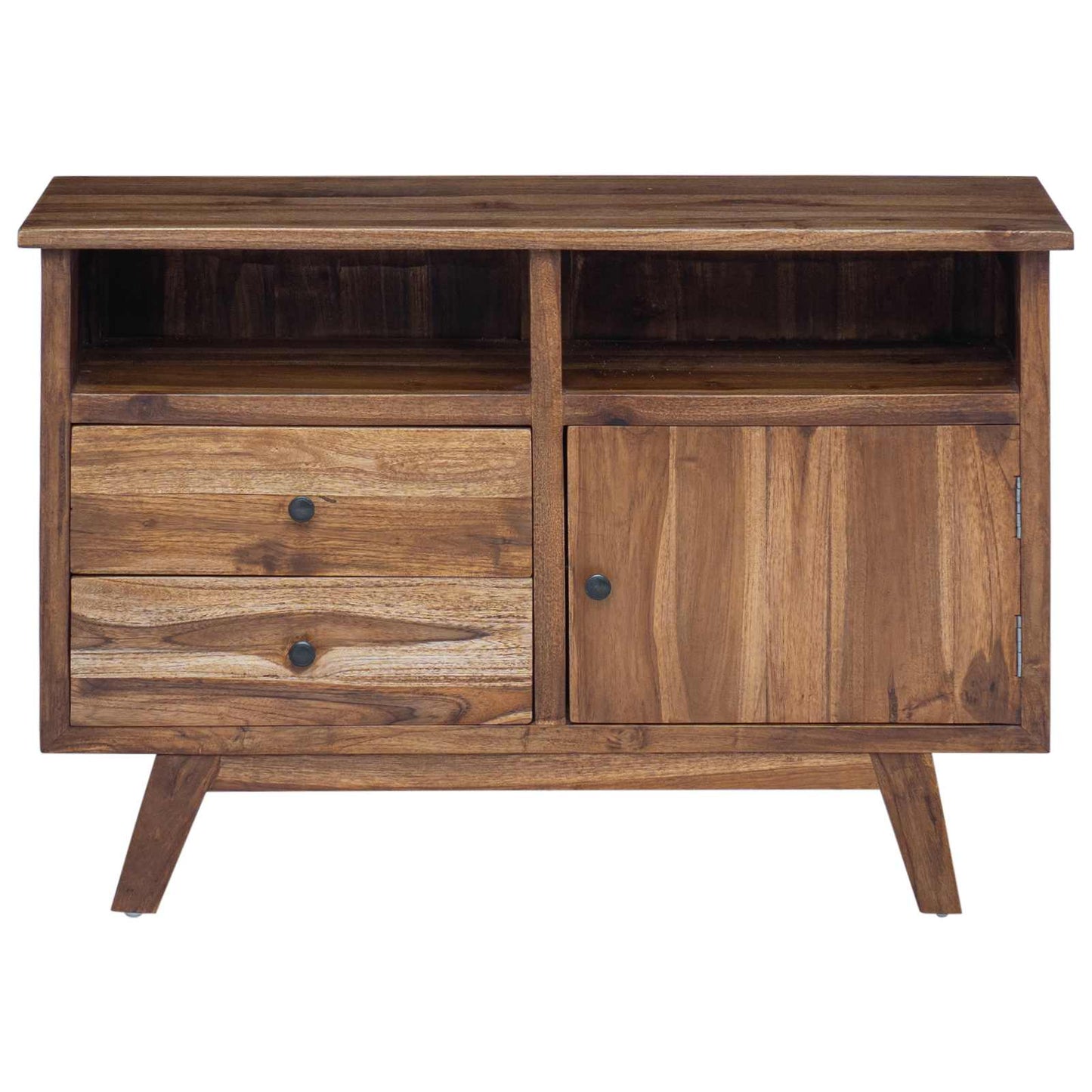 Sideboard mit Schubladen Natur 100 x 30 x 68 cm Massivholz Teak