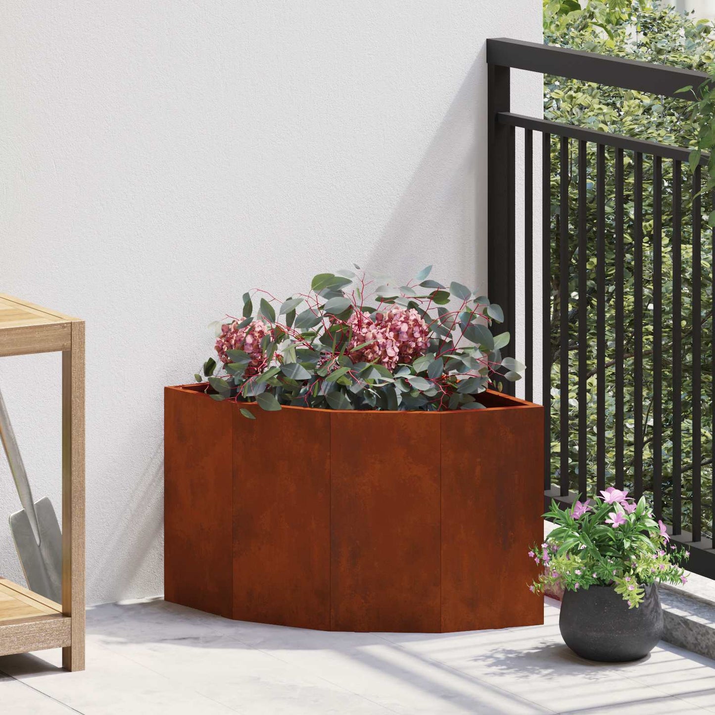 Eckpflanzer Rostig 45 x 45 x 35 cm Wetterfeststahl