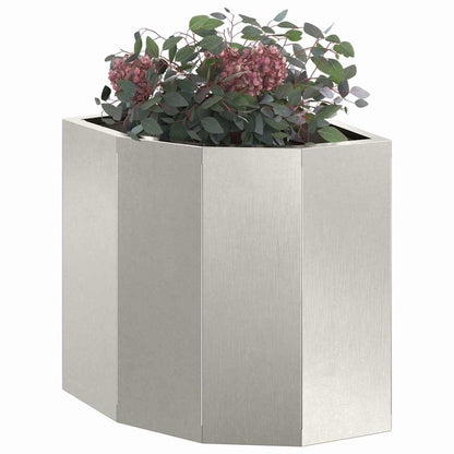Eckpflanzer Silber 30 x 30 x 35 cm Edelstahl