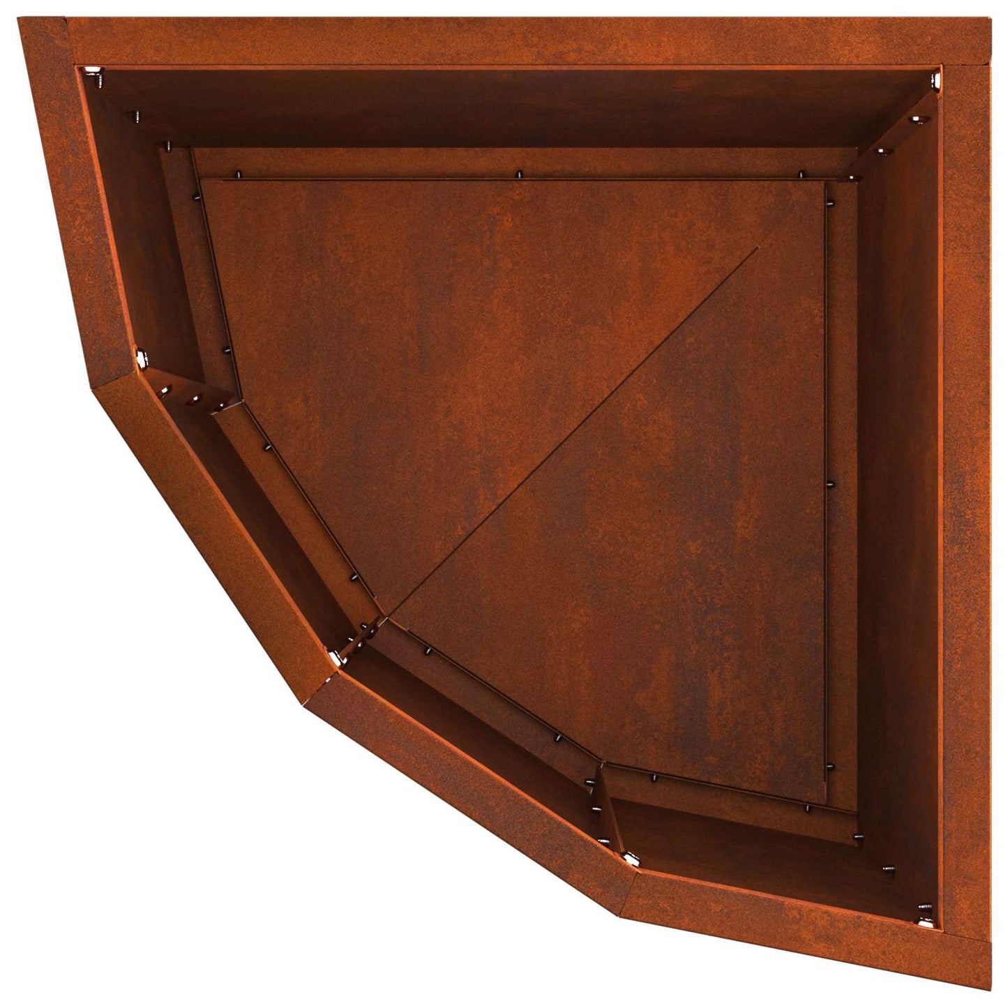 Eckpflanzer Rostig 30 x 30 x 35 cm Wetterfeststahl