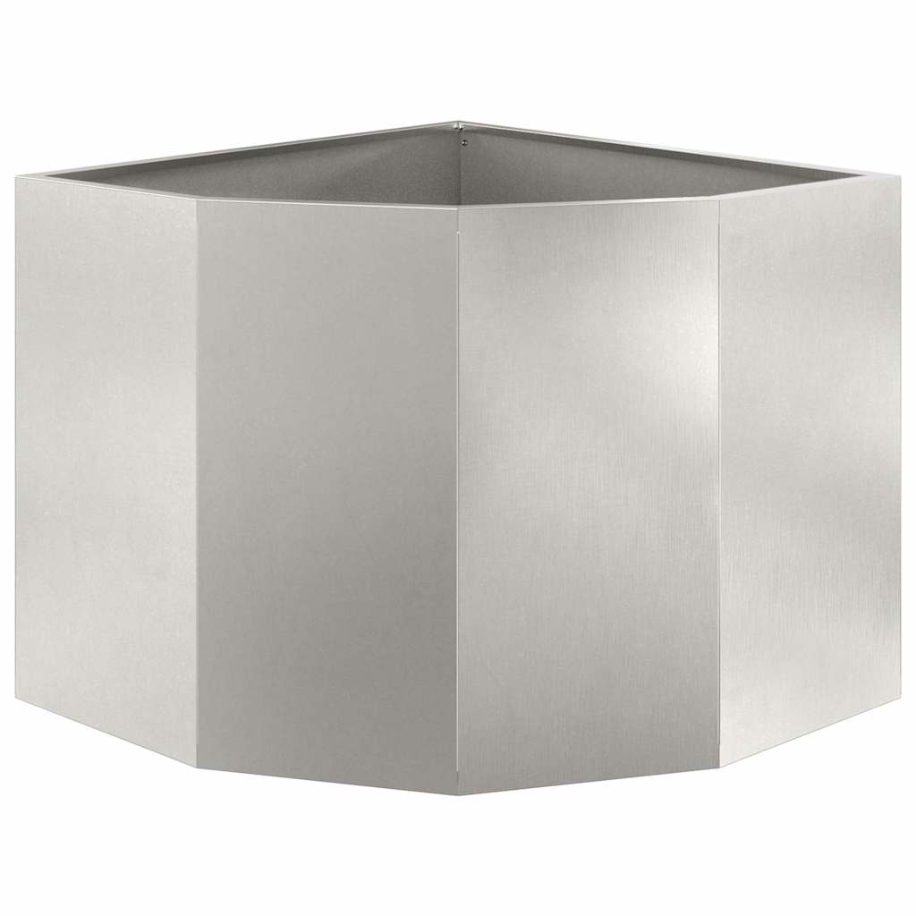Eckpflanzer Silber 60 x 60 x 50 cm Edelstahl