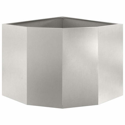 Eckpflanzer Silber 60 x 60 x 50 cm Edelstahl