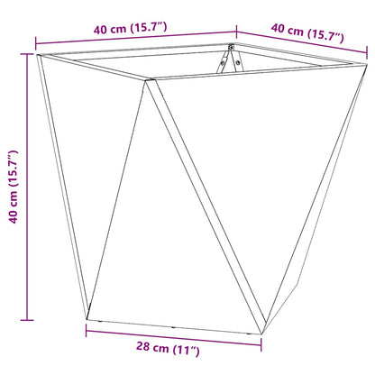 Pflanzkübel 2 pcs Anthrazit 40 x 40 x 40 cm Stahl