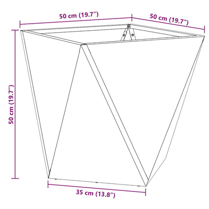 Pflanzkübel 2 pcs Schwarz 50 x 50 x 50 cm Stahl