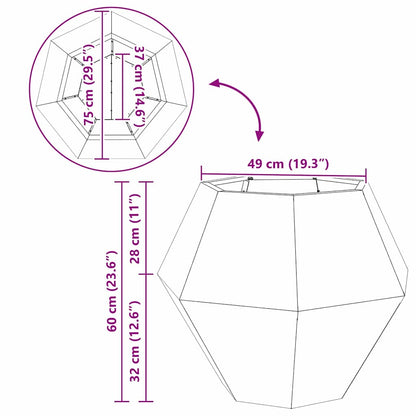 Pflanzkübel Silber 75 x 75 x 60 cm Verzinkter Stahl