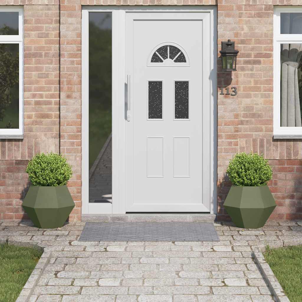 Pflanzkübel 2 pcs Olive Grün 50 x 50 x 40 cm Stahl