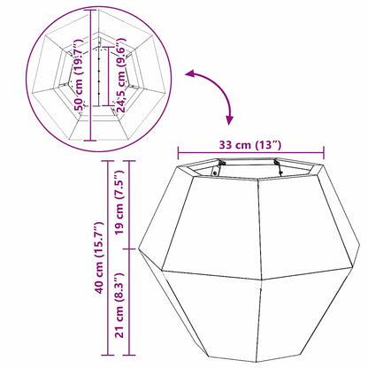 Pflanzkübel 2 pcs Silber 50 x 50 x 40 cm Verzinkter Stahl
