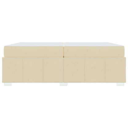 Bettrahmen mit Matratze Creme 200 x 200 cm Stoff