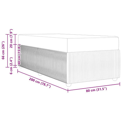 Bettrahmen mit Matratze Dunkelgrau 80 x 200 cm Stoff