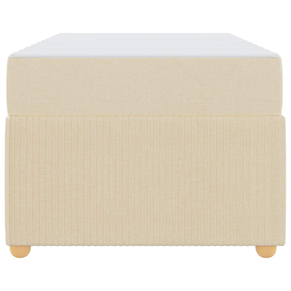 Bettrahmen mit Matratze Creme 90 x 190 cm Stoff