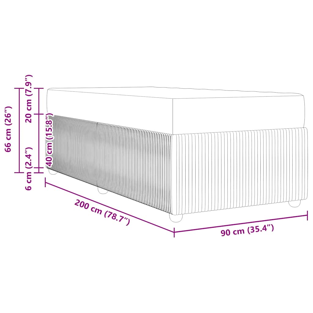 Bettrahmen mit Matratze Dunkelgrün 90 x 200 cm Stoff