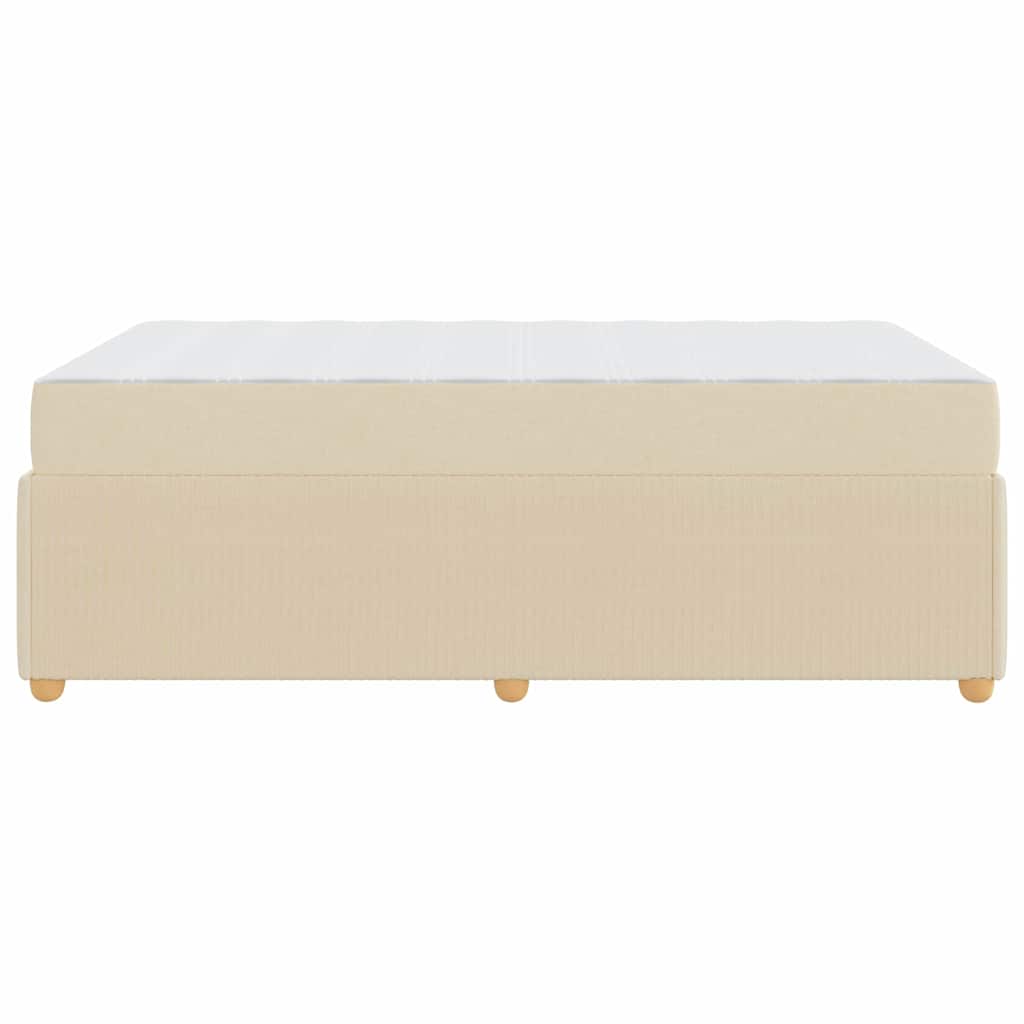 Bettrahmen mit Matratze Creme 120 x 190 cm Stoff