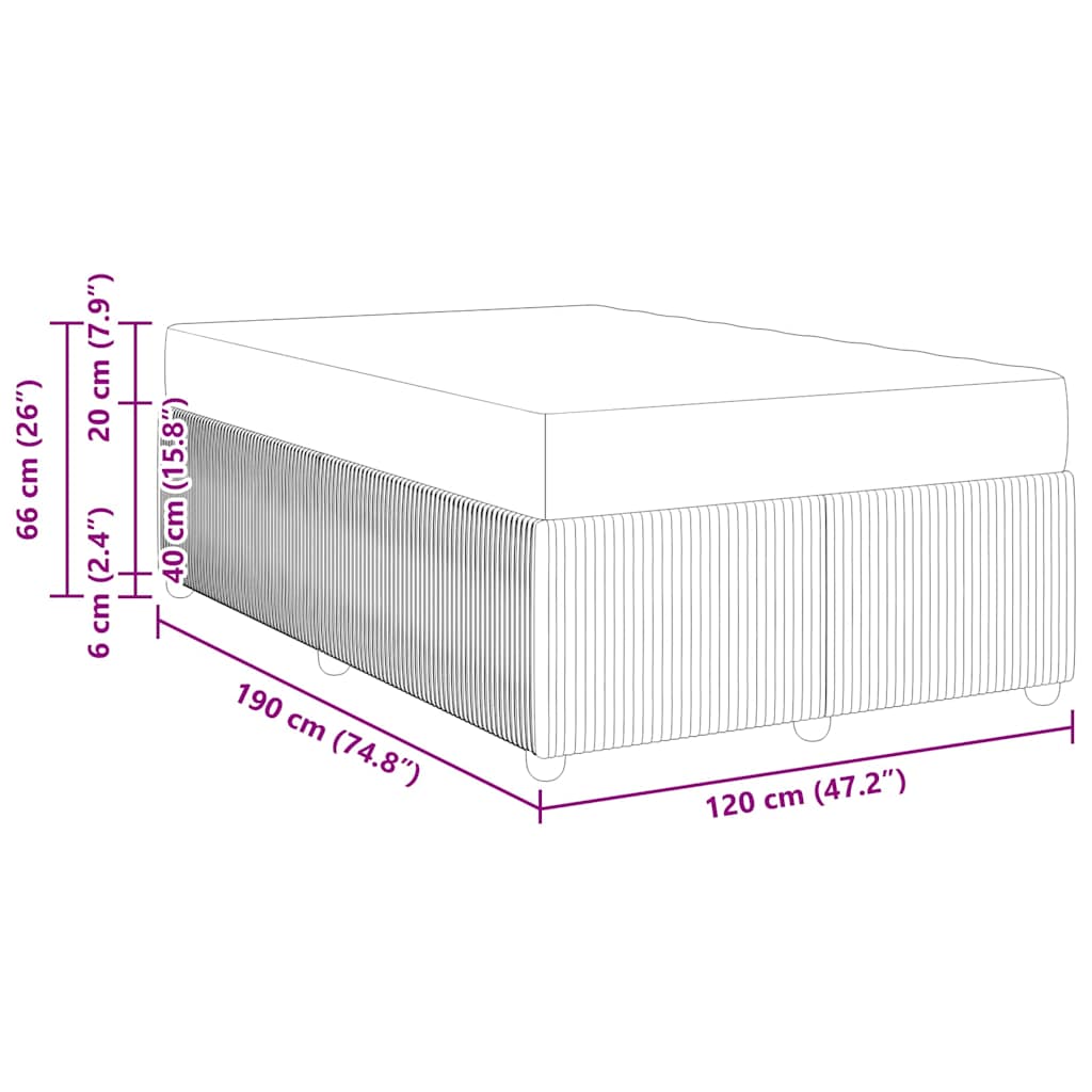 Bettrahmen mit Matratze Schwarz 120 x 190 cm Stoff