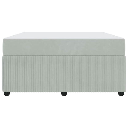 Bettrahmen mit Matratze Hellgrau 140 x 200 cm Stoff