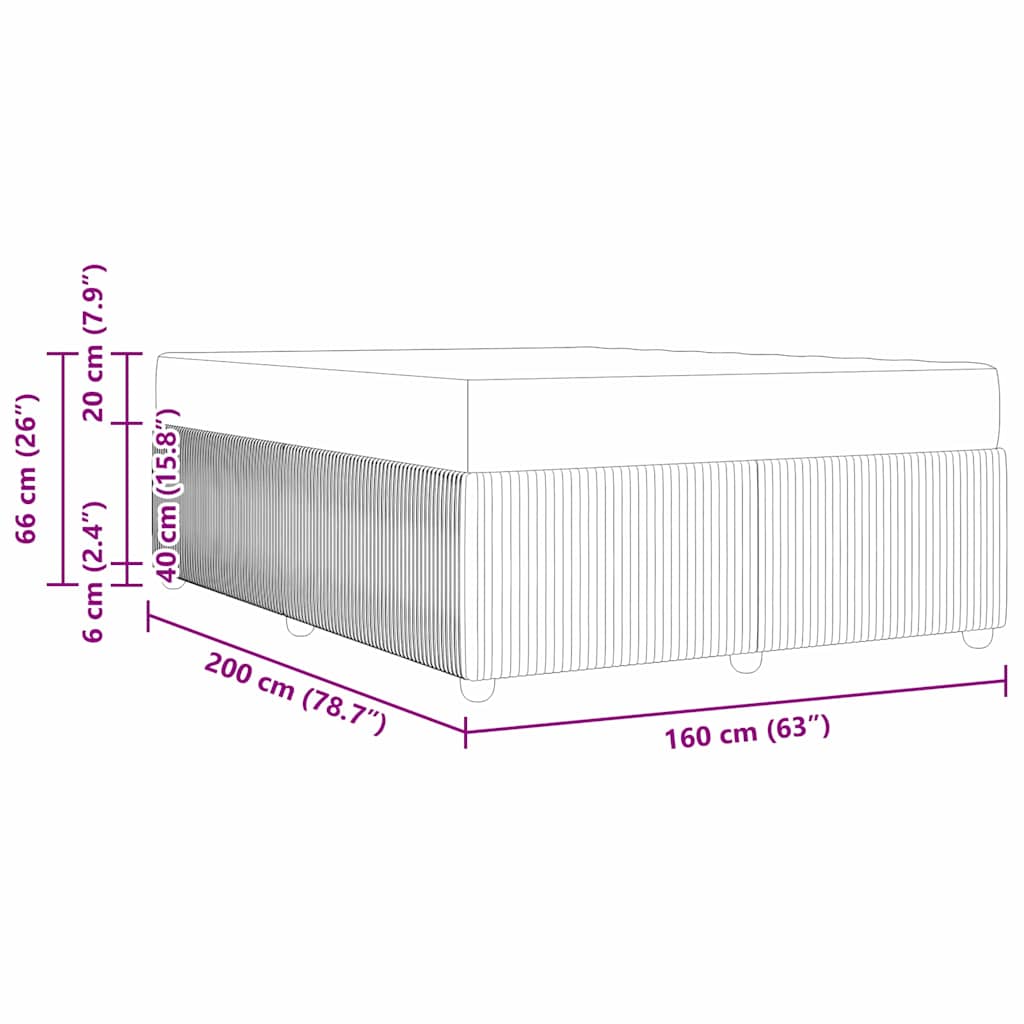 Bettrahmen mit Matratze Schwarz 160 x 200 cm Stoff