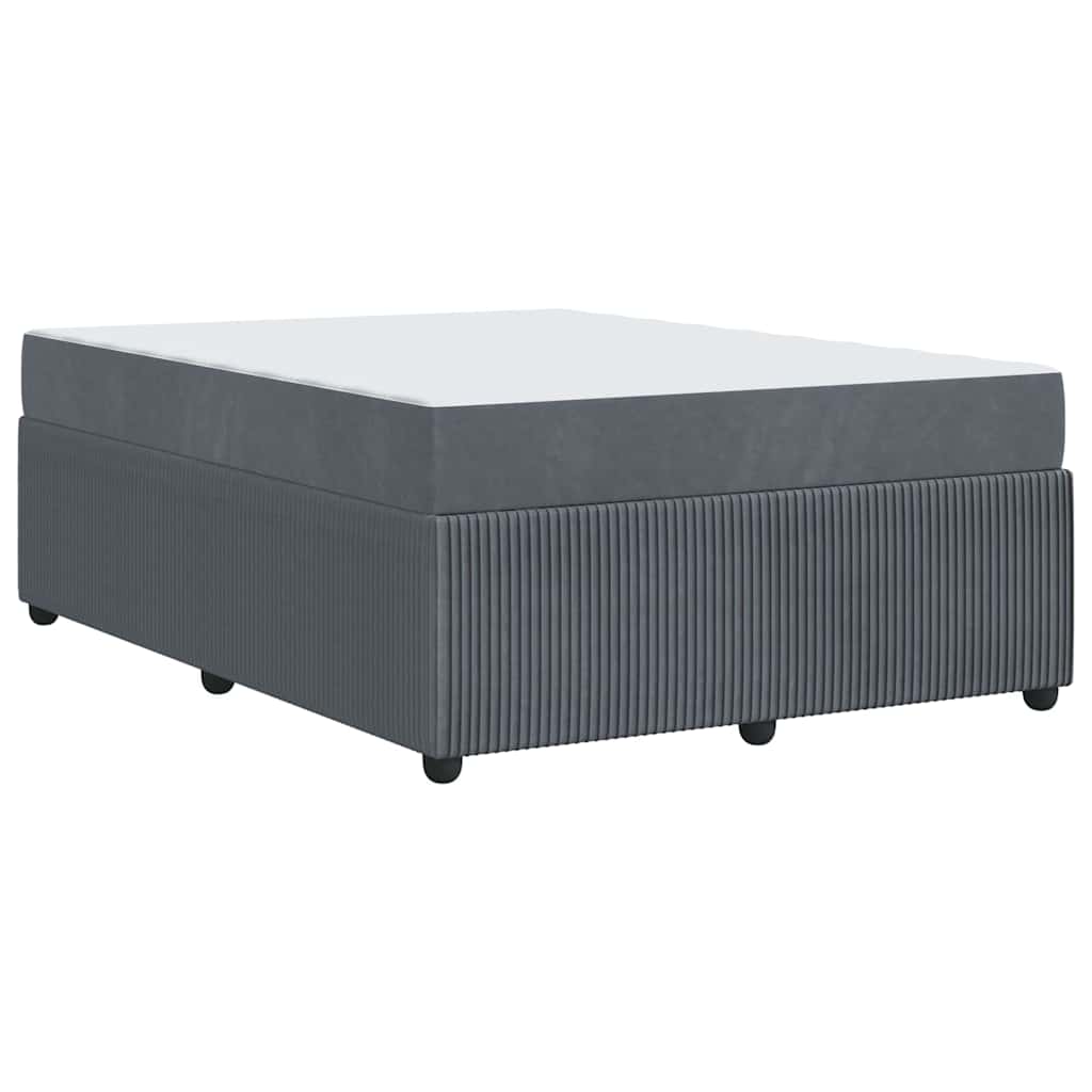 Bettrahmen mit Matratze Dunkelgrau 160 x 200 cm Stoff