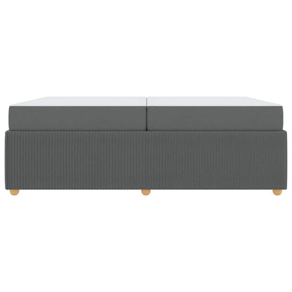 Bettrahmen mit Matratze Dunkelgrau 200 x 200 cm Stoff