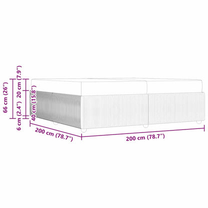 Bettrahmen mit Matratze Schwarz 200 x 200 cm Stoff