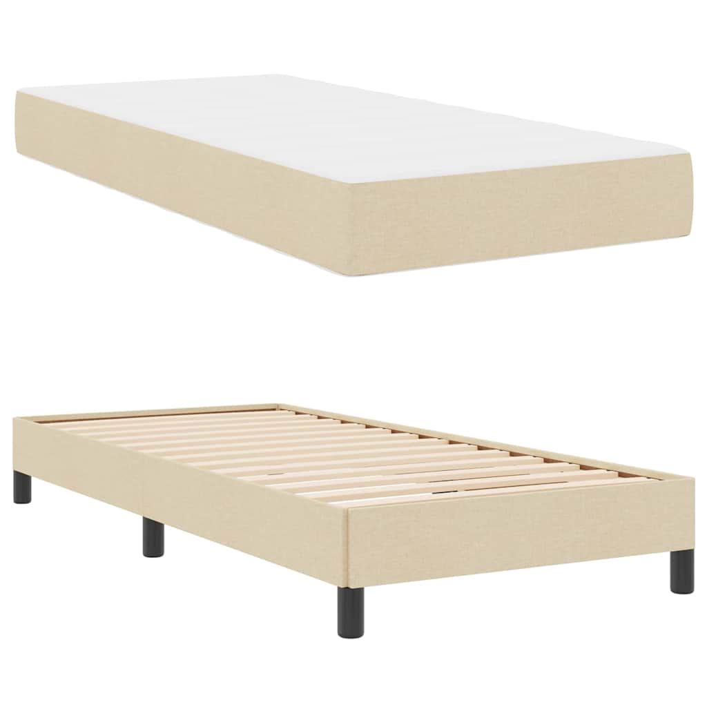 Boxspringbett mit Matratze Creme 80 x 200 cm Stoff