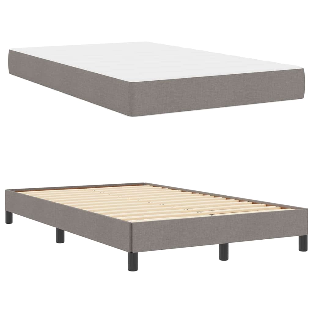 Boxspringbett mit Matratze Taupe 120 x 200 cm Stoff