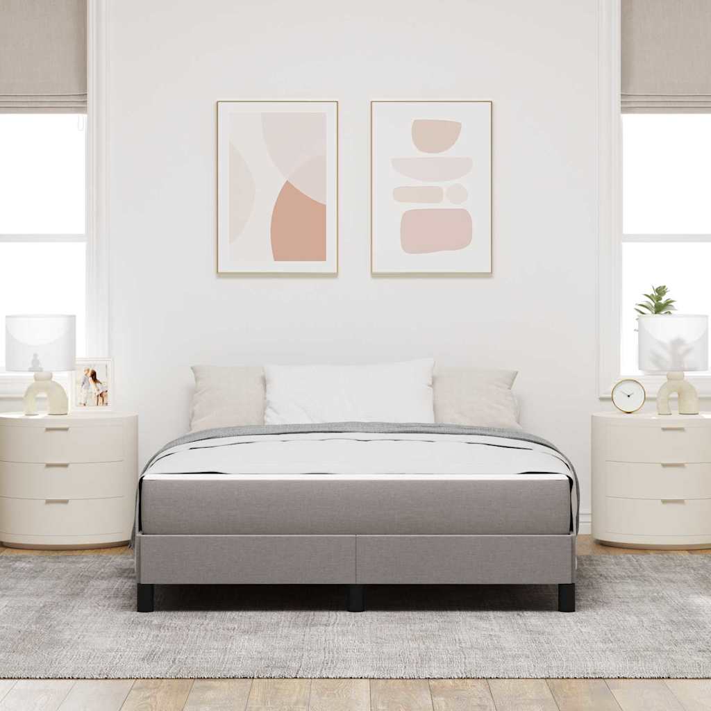 Boxspringbett mit Matratze Taupe 140 x 190 cm Stoff
